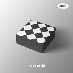 Diamond Checked Print 2 ply Paper Napkins - Pk/40