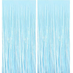 Macaron Pastel colors Fringe Foil Curtain (3ft x 6ft Each) x 3
