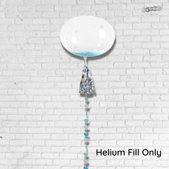 Helium Bobo Balloon with Confetti & Tassle Set - Blue