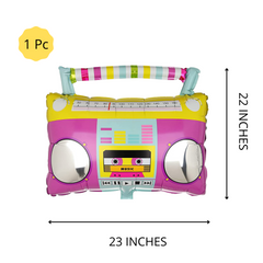 Retro Music Boombox Birthday Balloon Bouquet - Pk / 5