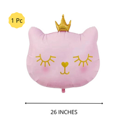 Princess Cat Happy Birthday Balloon Bouquet - Pk / 5