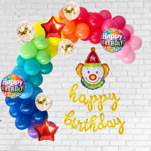 Carnival Clown Happy Birthday DIY Balloon garland arch - 208/Pk