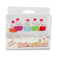 Cupcake design Candle -5/ Pk