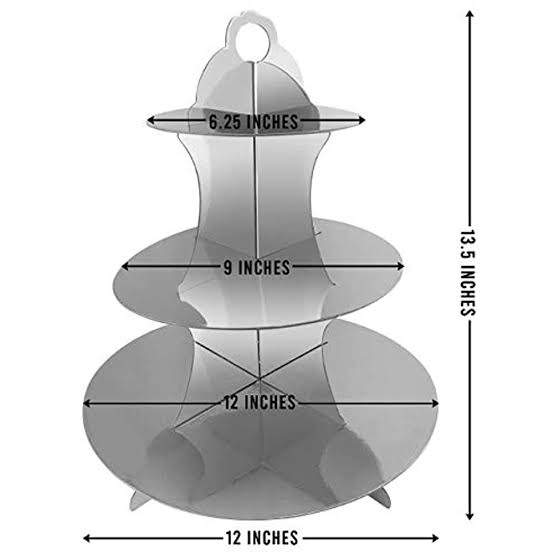 Solid Colours Cup cake stand - 3 tier