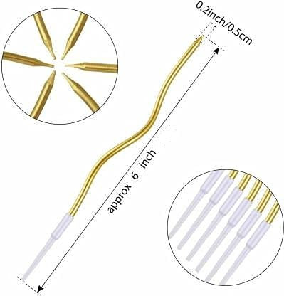 Twisty Curly Gold Metallic Tall Candles - 6 / Pk