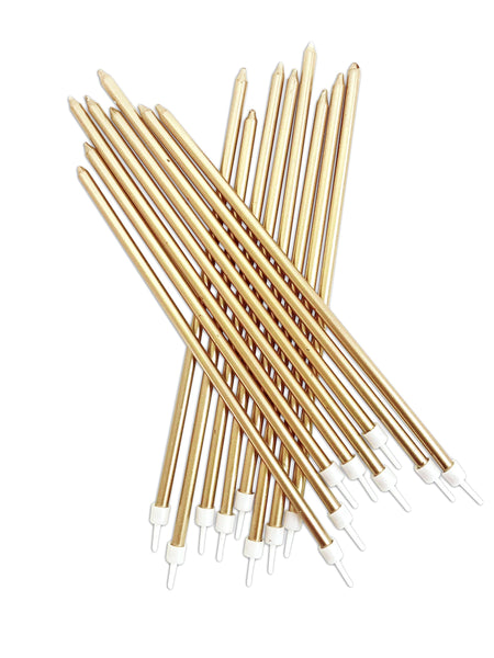Gold Metallic Tall Candles - 6 / Pk