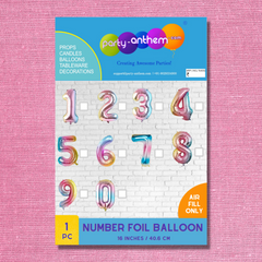 number foil balloon multicolour