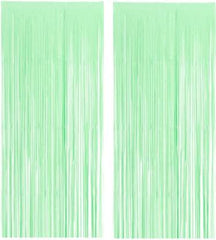 Macaron Pastel colors Fringe Foil Curtain (3ft x 6ft Each) x 3