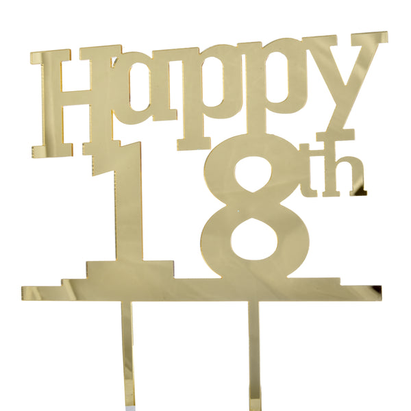 "Happy 18th" Acrylic Cake Topper