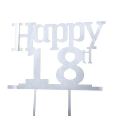 "Happy 18th" Acrylic Cake Topper