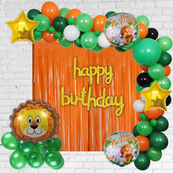 Jungle Animals Happy Birthday DIY Balloon garland arch - 110/Pk