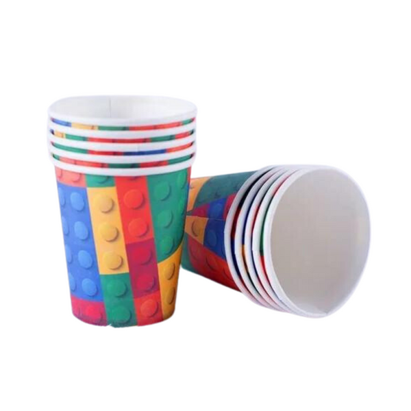 Bricks Building Blocks Paper Cups - 20 /pack