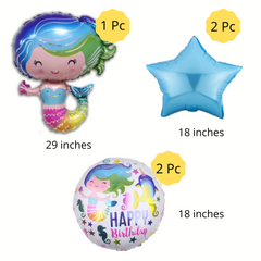 Mermaid Under the Sea Happy Birthday DIY Balloon garland arch - 210/Pk