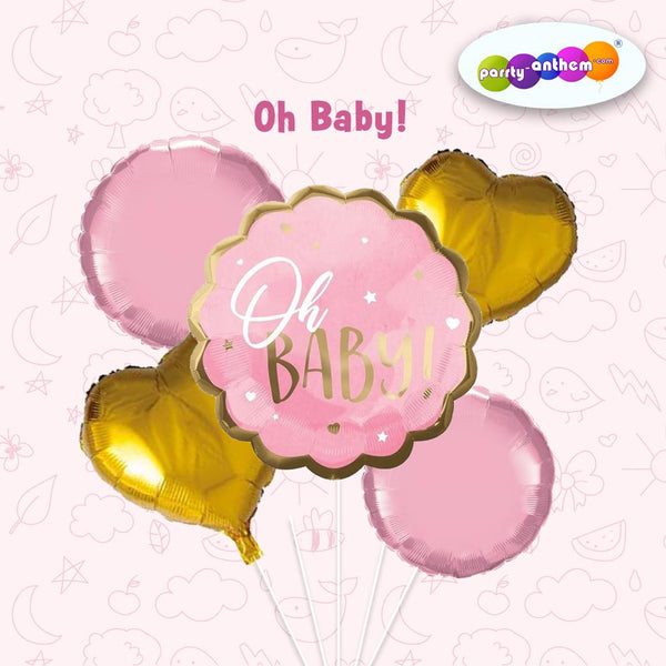 “Oh Baby!” Balloon Bouquet Pink – Pk / 5