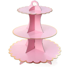 Gold Foil Scalloped Cupcake stand - 3 tier