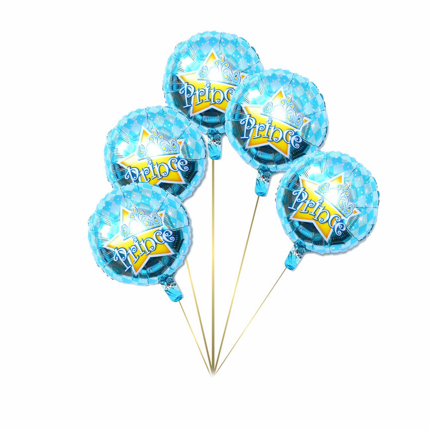Prince Foil Balloon - Pk / 5