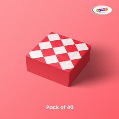 Diamond Checked Print 2 ply Paper Napkins - Pk/40