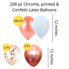 Rose Gold Happy Birthday DIY Balloon garland arch - 215/Pk