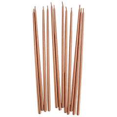 Rose Gold Metallic Tall Candles - 6 / Pk