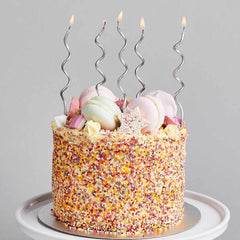Twisty Curly Silver Metallic Tall Candles - 6 / Pk