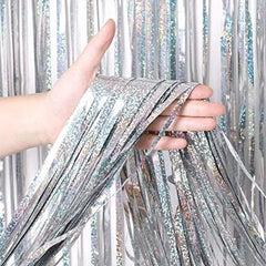 Holographic Fringe Shimmer Curtain 3ft x 6ft Each (Pack of 3)