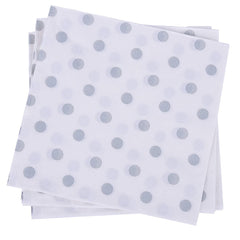 Silver polka Dots Paper Napkins - 40/ Pack