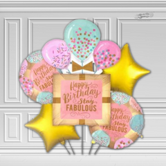 “Stay Fabulous” Birthday Balloon Bouquet Pk/5