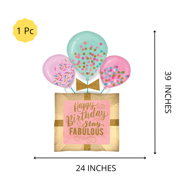 “Stay Fabulous” Birthday Balloon Bouquet Pk/5
