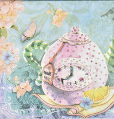 Vintage Teatime floral print 2 ply Paper Napkins - Pk/40