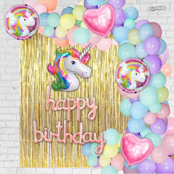 Magical Unicorn Happy Birthday DIY Balloon garland arch - 210/Pk