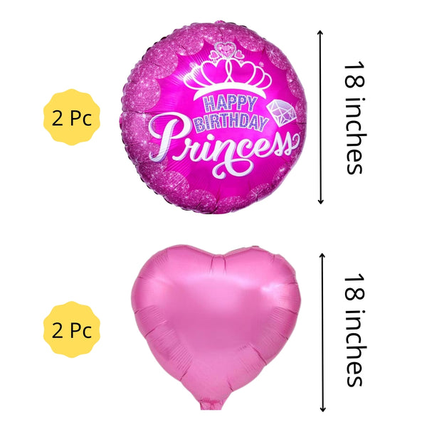 Happy Birthday Princess Balloon Bouquet - Pk / 5
