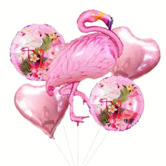 Tropical  flamingo Balloon Bouquet - Pk / 5