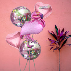 Tropical  flamingo Balloon Bouquet - Pk / 5