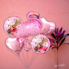 Tropical  flamingo Balloon Bouquet - Pk / 5