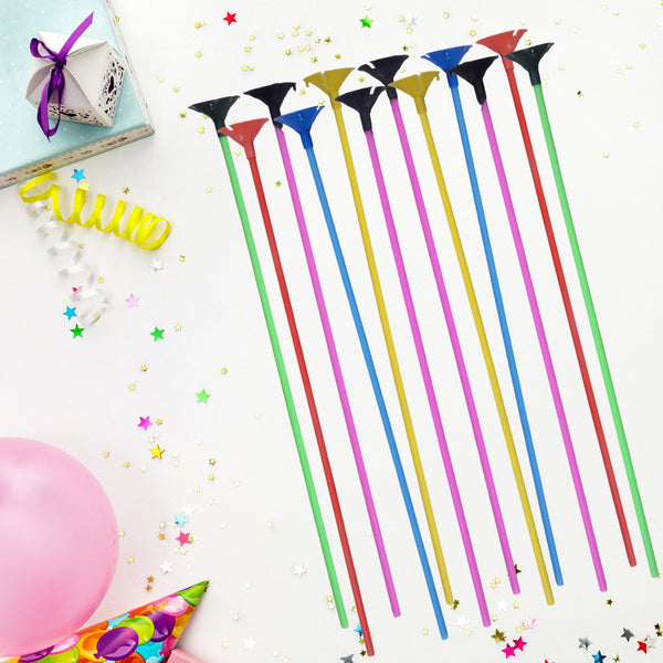 Balloon Sticks & Base Multicolor - 50 / Pack