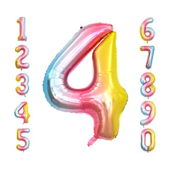 Giant number 4 Gradient Shaded Foil Balloon - 32 inches / 2.6 feet/ 82 cm