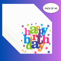 Happy Birthday print 2 ply Paper Napkins - Pk/40