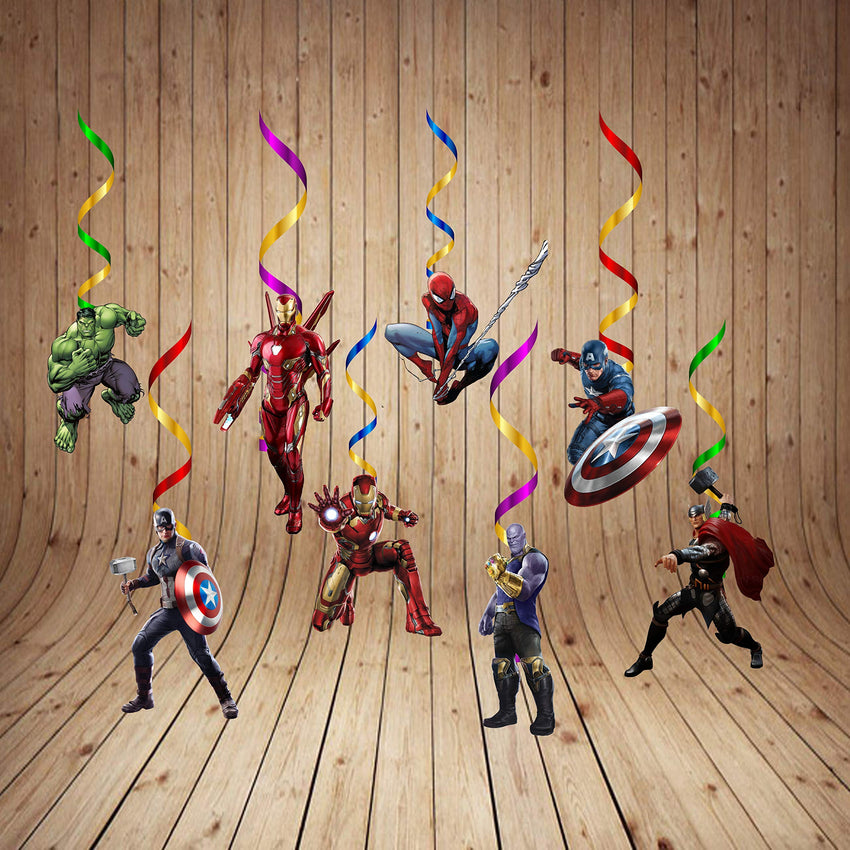 Marvel Avengers Danglers & Swirl Hanging Decorations Items -Pack of 5