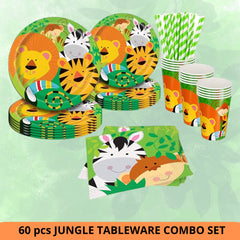 Jungle Animals complete party set- 60 pieces