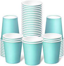 Teal Blue Paper Cups - 20/pk