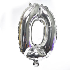 Silver Number Foil Balloon- 16 inches