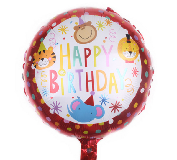 Circus Carnival Animals Birthday Foil Balloon - Pk / 5