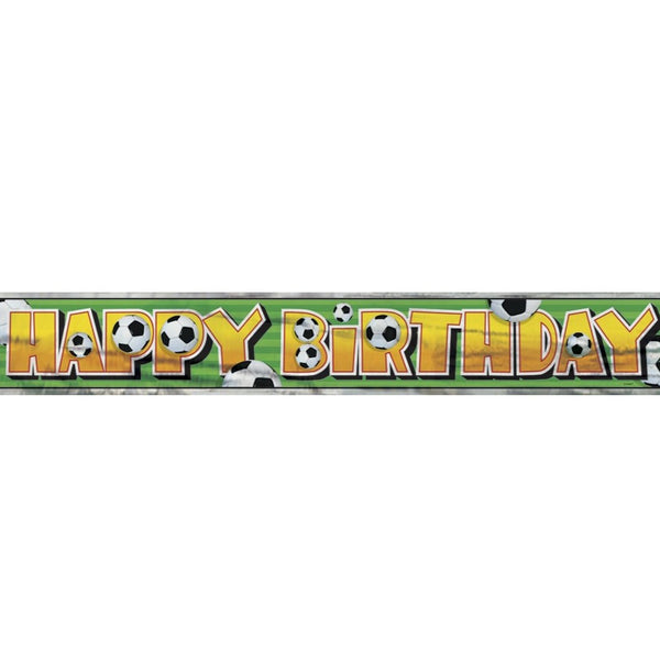3D Football "Happy Birthday" Banner - 12 feet