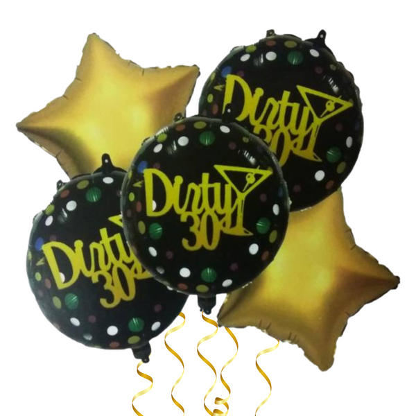 Dirty at 30 Happy Birthday Balloon Bouquet - Pk / 5