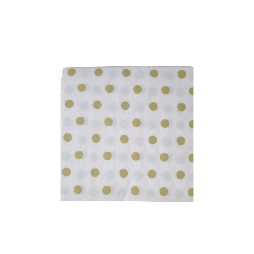 Gold polka Dots Paper Napkins - 40/ Pack