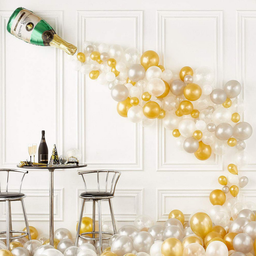 Open Champagne Bottle Bubbly Party Balloon Boquet - pk/61 pcs