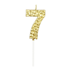 Textured Gold Numbered Candles - 1 / Pack