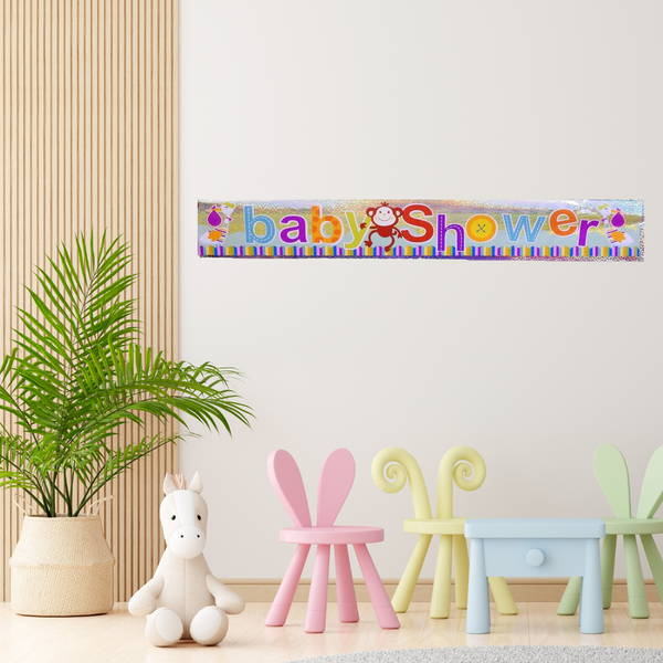 Adorable "BABY SHOWER" Foil Banner - 3 FEET