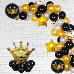 Crown Black & Gold DIY Balloon garland arch - 172/Pk
