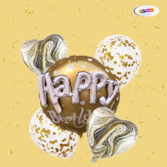 3D Happy Birthday Balloon Bouquet - Pk / 5